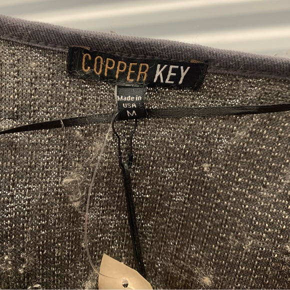 Copper Key Fluffy Grey Short Sleeve Jacket - Picture 5 of 8